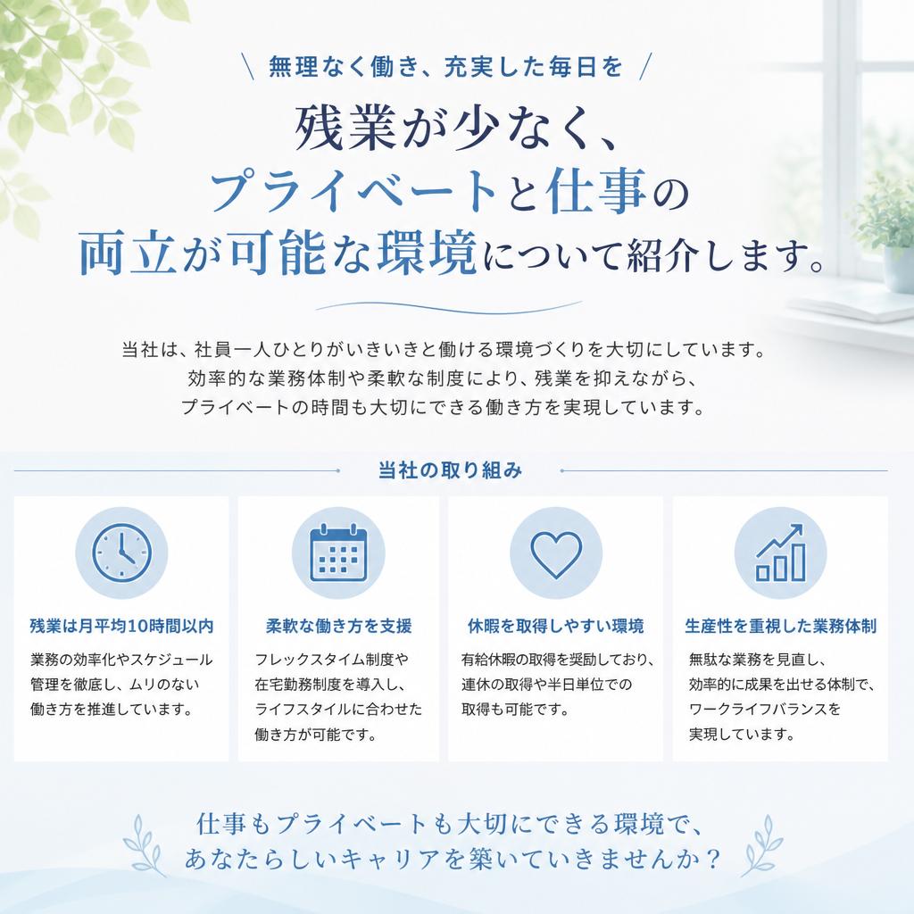 働きやすさを重視した職場環境